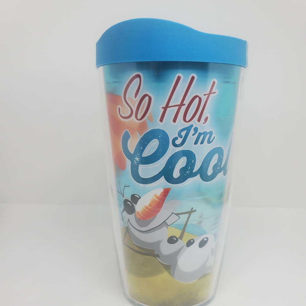 Tervis 16 oz. New OLAF Travel Tumbler With Lid "SO HOT I'M COOL Frozen
